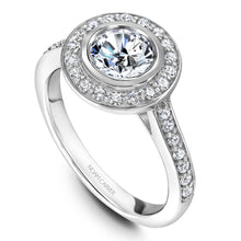 Load image into Gallery viewer, Noam Carver White Gold Bezel Diamond Halo Engagement Ring (0.44 CTW)