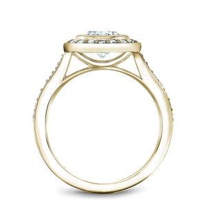 Noam Carver Yellow Gold Bezel Diamond Halo Engagement Ring (0.44 CTW)