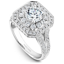 Load image into Gallery viewer, Noam Carver White Gold Vintage Diamond Engagement Ring with Double Halo (1.38 CTW)