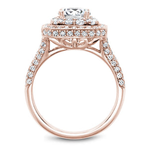 Noam Carver Rose Gold Vintage Diamond Engagement Ring with Double Halo (1.38 CTW)
