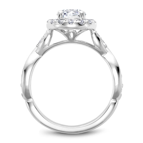 Noam Carver White Gold Halo Engagement Ring Setting with Twist Shank (0.55 CTW)