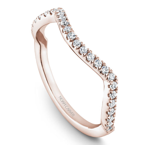 Noam Carver Rose Gold Halo Engagement Ring Setting with Twist Shank (0.55 CTW)