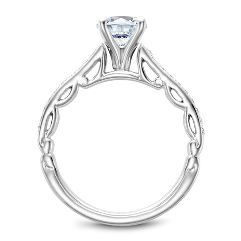 Noam Carver White Gold Shared-Prong inside Channel Set Diamond Engagement Ring Setting (0.16 CTW)