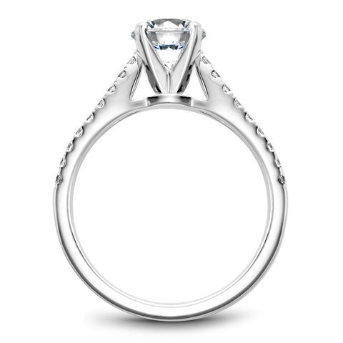 Noam Carver White Gold and Diamond Split Shank Engagement Ring (0.16 CTW)