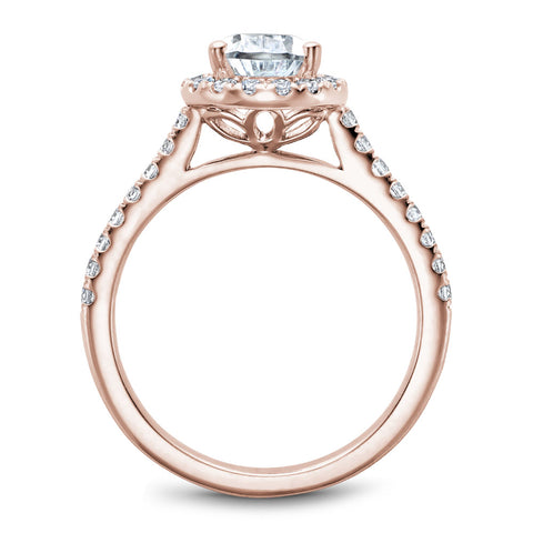 Noam Carver Rose Gold Diamond Engagement Ring with Pear Center Stone and Halo (0.39 CTW)