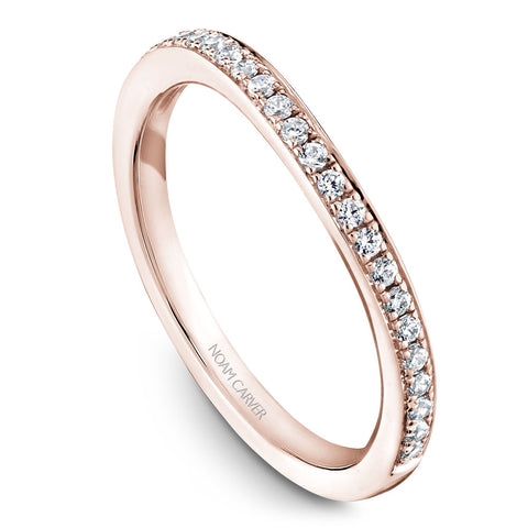 Noam Carver Rose Gold 3-Sided Channel Set Diamond Engagement Ring Setting with Halo