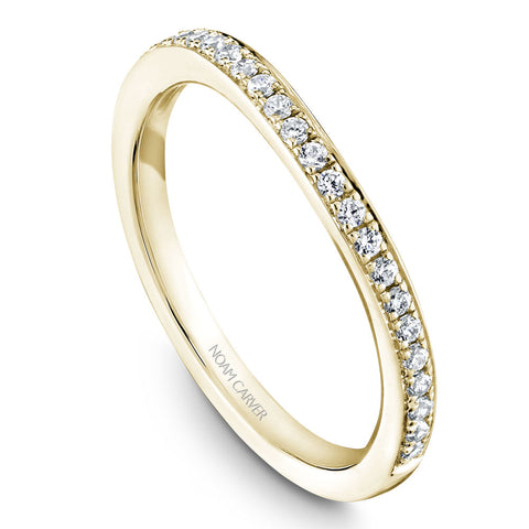 Noam Carver Yellow Gold 3-Sided Channel Set Diamond Engagement Ring Setting with Halo