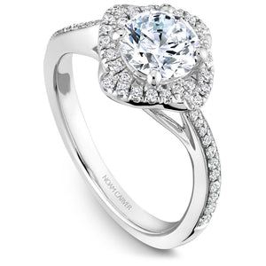 Noam Carver White Gold Square Halo Diamond Engagement Ring Setting  (0.26 CTW)