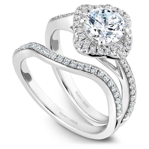 Noam Carver White Gold Square Halo Diamond Engagement Ring Setting  (0.26 CTW)