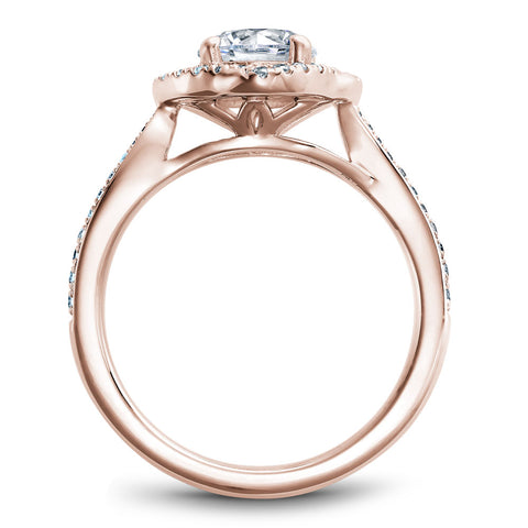 Noam Carver Rose Gold Square Halo Diamond Engagement Ring Setting (0.26 CTW)