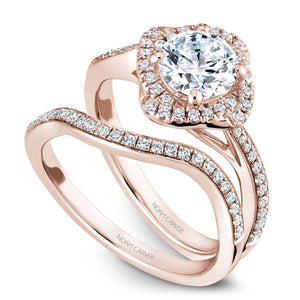 Noam Carver Rose Gold Square Halo Diamond Engagement Ring (0.26 CTW)