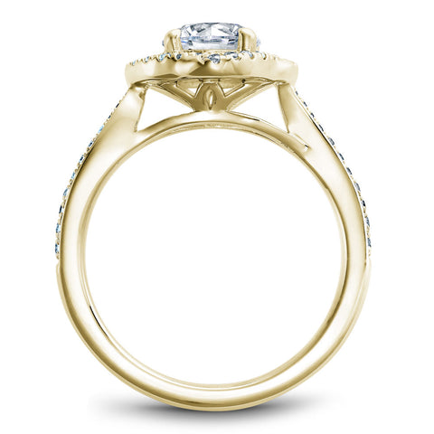 Noam Carver Yellow Gold Square Halo Diamond Engagement Ring Setting (0.26 CTW)