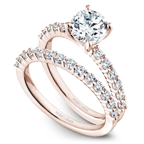 Noam Carver Rose Gold Diamond Engagement Ring Setting (0.37 CTW)