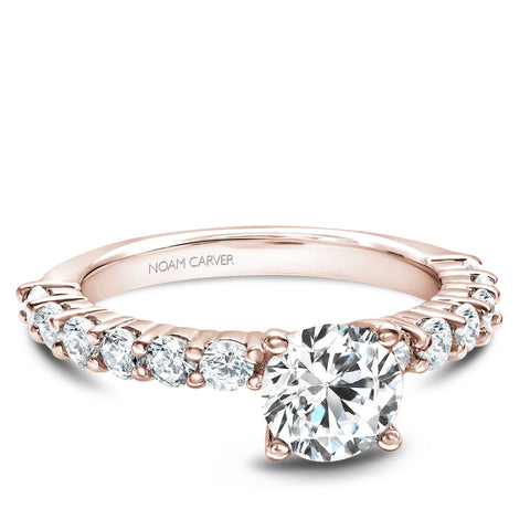 Noam Carver Rose Gold Shared Prong Diamond Engagement Ring (0.72 CTW)