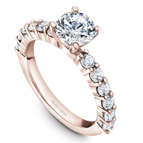 Noam Carver Rose Gold Shared Prong Diamond Engagement Ring Setting (0.72 CTW)
