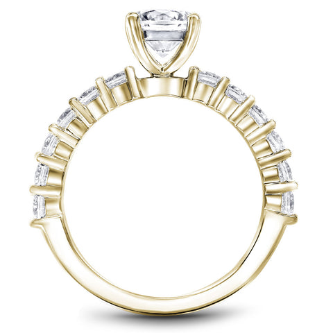 Noam Carver Yellow Gold Shared Prong Diamond Engagement Ring Setting (0.72 CTW)