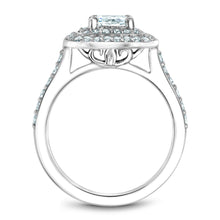 Load image into Gallery viewer, Noam Carver White Gold Princess Diamond Engagement Ring with Double Halo (0.58 CTW)