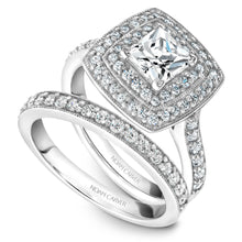 Load image into Gallery viewer, Noam Carver White Gold Princess Diamond Engagement Ring with Double Halo (0.58 CTW)