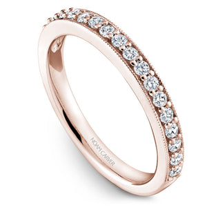 Noam Carver Rose Gold Channel Set Diamond Engagement Ring with Double Halo (0.67 CTW)