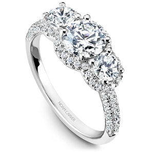 Noam Carver White Gold 3-Stone Diamond Engagement Ring (0.99 CTW)