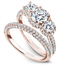 Load image into Gallery viewer, Noam Carver Rose Gold 3-Stone Diamond Engagement Ring (0.99 CTW)