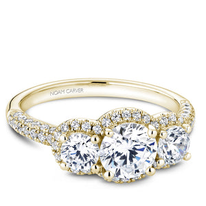 Noam Carver Yellow Gold 3-Stone Diamond Engagement Ring (0.99 CTW)