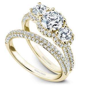 Noam Carver Yellow Gold 3-Stone Diamond Engagement Ring (0.99 CTW)