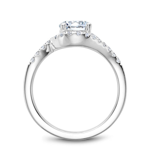 Noam Carver White Gold Curved Halo Diamond Engagement Ring Setting (0.40 CTW)
