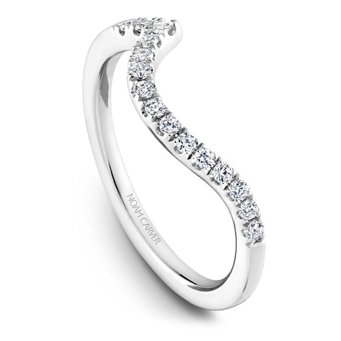 Noam Carver White Gold Curved Halo Diamond Engagement Ring Setting (0.40 CTW)