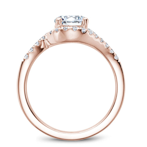 Noam Carver Rose Gold Curved Halo Diamond Engagement Ring Setting (0.40 CTW)