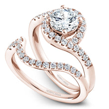Load image into Gallery viewer, Noam Carver Rose Gold Curved Halo Diamond Engagement Ring (0.40 CTW)