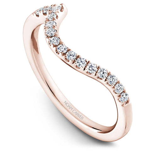 Noam Carver Rose Gold Curved Halo Diamond Engagement Ring Setting (0.40 CTW)