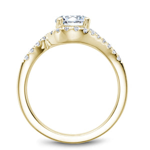 Noam Carver Yellow Gold Curved Halo Diamond Engagement Ring (0.40 CTW)