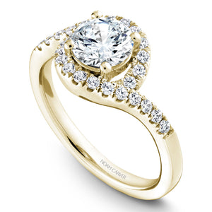 Noam Carver Yellow Gold Curved Halo Diamond Engagement Ring (0.40 CTW)