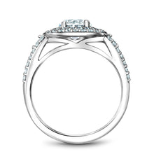 Load image into Gallery viewer, Noam Carver White Gold Split Shank Double Halo Engagement Ring (0.71 CTW)