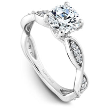 Load image into Gallery viewer, Noam Carver White Gold Pave Set Twist Shank Engagement Ring (0.26 CTW)