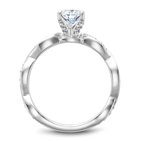 Noam Carver White Gold Oval Diamond Engagement Ring Setting with Pave Set Twist Shank (0.26 CTW)