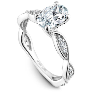 Noam Carver White Gold Oval Diamond Engagement Ring with Pave Set Twist Shank (0.26 CTW)