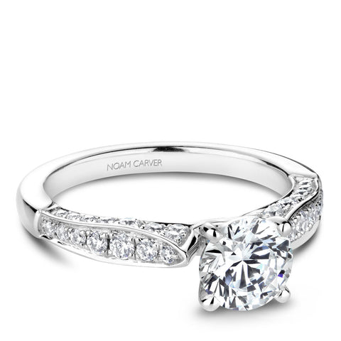 Noam Carver White Gold 3-sided Channel Set Diamond Engagement Ring Setting (0.55 CTW)