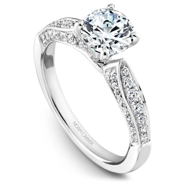 Noam Carver White Gold 3-sided Channel Set Diamond Engagement Ring (0.55 CTW)