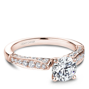 Noam Carver Rose Gold 3-sided Channel Set Diamond Engagement Ring Setting (0.55 CTW)