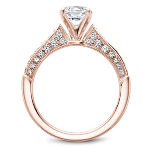 Noam Carver Rose Gold 3-sided Channel Set Diamond Engagement Ring Setting (0.55 CTW)