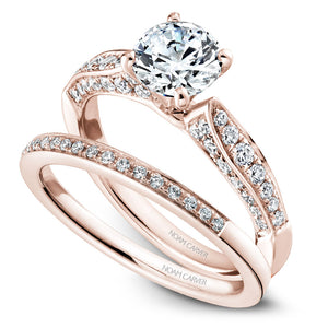 Noam Carver Rose Gold 3-sided Channel Set Diamond Engagement Ring Setting (0.55 CTW)