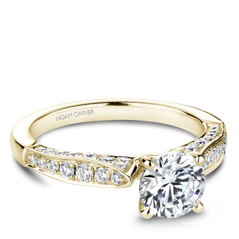 Noam Carver Yellow Gold 3-sided Channel Set Diamond Engagement Ring Setting (0.55 CTW)