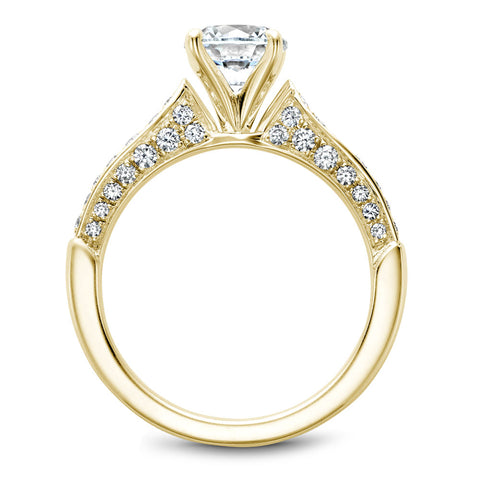 Noam Carver Yellow Gold 3-sided Channel Set Diamond Engagement Ring Setting (0.55 CTW)