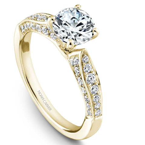 Noam Carver Yellow Gold 3-sided Channel Set Diamond Engagement Ring Setting (0.55 CTW)