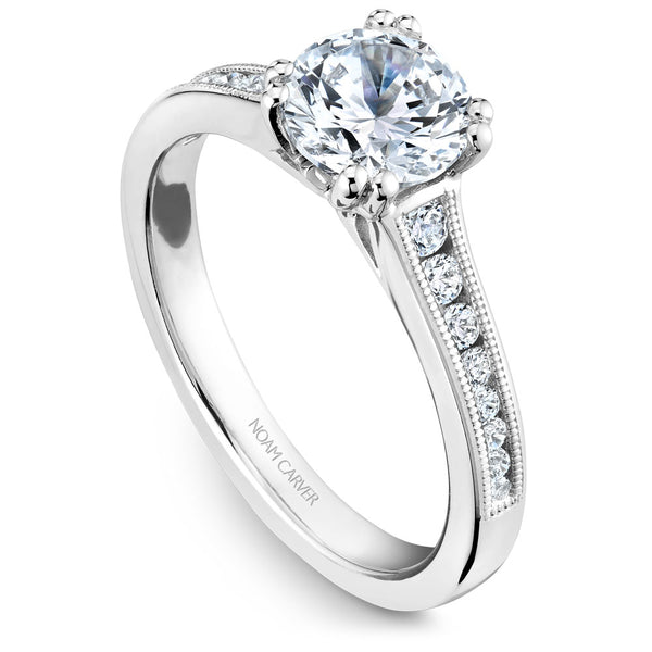 Noam Carver White Gold Channel Set Diamond Engagement Ring (0.24 CTW)