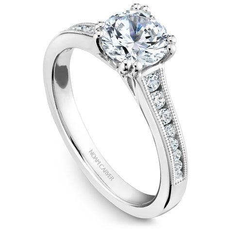 Noam Carver White Gold Channel Set Diamond Engagement Ring Setting (0.24 CTW)