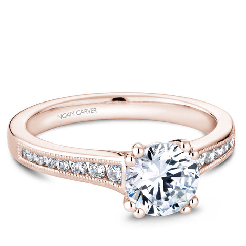 Noam Carver Rose Gold Channel Set Diamond Engagement Ring (0.24 CTW)