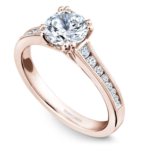 Noam Carver Rose Gold Channel Set Diamond Engagement Ring (0.24 CTW)